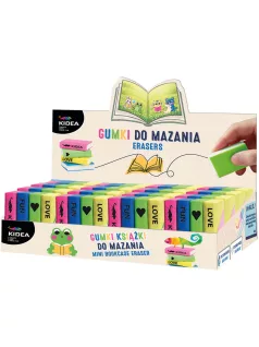 Mini, könyv formájú radírok, 4 db/szett, Kidea