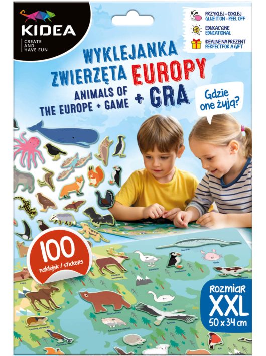 Matricás képalkotó szett, 3 háttérlap + 4 ív matrica, dinoszauruszos, Kidea