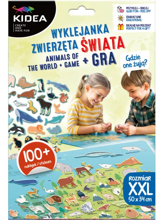 Matricás képalkotó szett, 3 háttérlap + 4 ív matrica, dinoszauruszos, Kidea