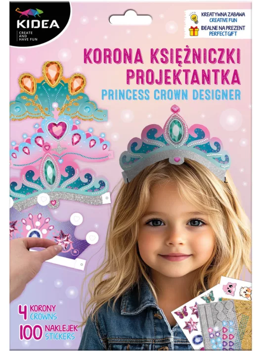 Koronadíszítő készlet (4 papírkorona, 100 matrica), Kidea