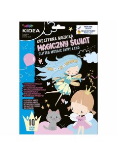   Mozaikkép készítő szett színezhető lapokkal, 5 lap, tündérek, Kidea