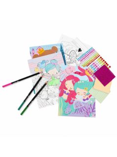   Mozaikkép készítő szett színezhető lapokkal, 5 lap, tündérek, Kidea