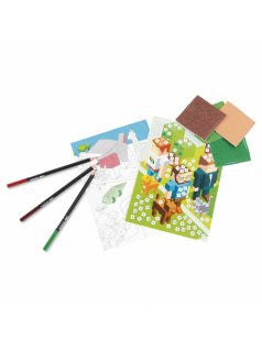   Mozaikkép készítő szett színezhető lapokkal, 5 lap, Minecraft Pixel, Kidea