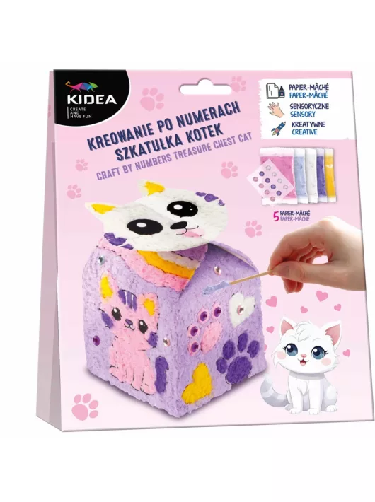 Dekorálható ajándékdoboz, cicás, Kidea