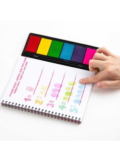   Színező füzet ujjfestéshez (22 színezhető lap, 8 oktató kártya, festékes szivacsok), hercegnős, Kidea