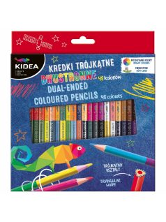   Színes ceruzakészlet 24/48, DUO (kétvégű), Kidea, háromszög test