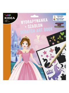 Képkarcoló szett, 3 lapos, hercegnős, Kidea