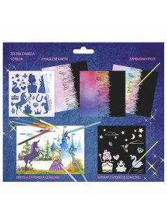 Képkarcoló szett, 3 lapos, hercegnős, Kidea