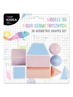   3D geometriai formák tanuláshoz, játékhoz, 8 db-os, pasztell színűek, Kidea