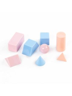   3D geometriai formák tanuláshoz, játékhoz, 8 db-os, pasztell színűek, Kidea