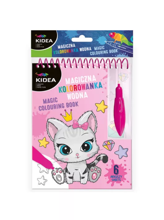 Festés vízzel, cicás, Kidea mágikus színező