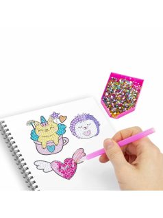   Gyémántfestés szett, 6 db matrica, 500 csillogó kövecske, Kidea, lányos, unikornisos