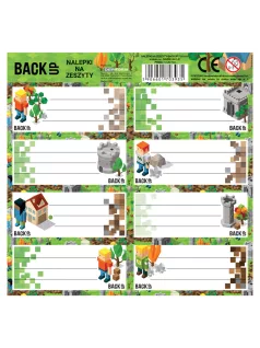 Minecraft mintás füzetcímke 8 db/ív, BackUp, A61, 2023