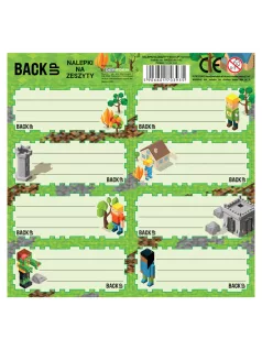 Minecraft mintás füzetcímke 8 db/ív, BackUp, A61, 2023