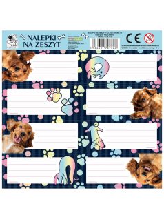   Cleo and Frank füzetcímke 8 db/ív, kutyás, spániel, többféle (NNZCF44)