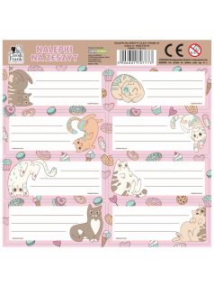   Cleo and Frank füzetcímke 8 db/ív, rajzolt cicák, többféle (NNZCF45)