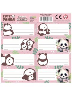 Pandás füzetcímke 8 db/ív, többféle (NNZPA10)