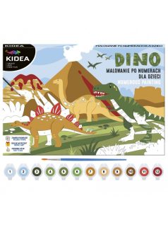   Festés számok szerint gyerekeknek, 30x27x4cm, dinoszaurusz, Kidea