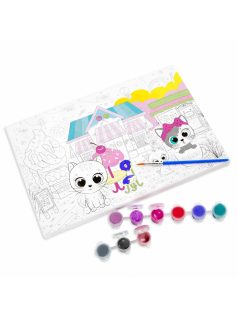   Festés számok szerint gyerekeknek, 30x27x4cm, cicás, Kidea