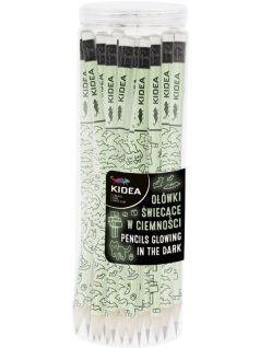   Foszforeszkálós testű grafitceruza radírral, HB, 1 db, Kidea