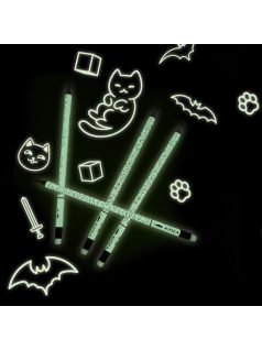   Foszforeszkálós testű grafitceruza radírral, HB, 1 db, Kidea