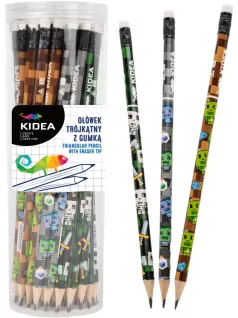   Minecraft mintás grafitceruza radírral, HB, háromszög test, 1 db, Kidea (OTGUNCKA)