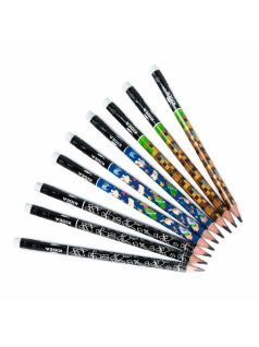   Gamer mintás grafitceruza radírral, HB, háromszög test, jumbo, 3 féle, Kidea