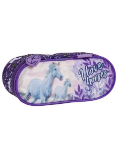 Lovas tolltartó, beledobálós, ovális, KO25, lila