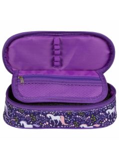 Lovas tolltartó, beledobálós, ovális, KO25, lila