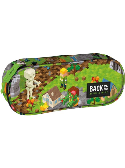 Minecraft mintás tolltartó, beledobálós, ovális, BackUp, 2025, A61