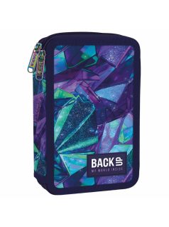   Lányos tolltartó, 2 emeletes, töltött, BackUp, 2025, DW35, kék-lila