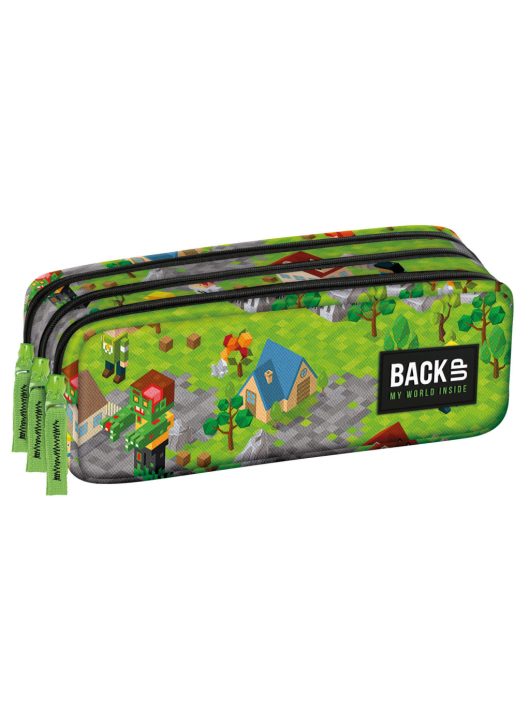 Minecraft mintás tolltartó, beledobálós, ovális, BackUp, 2025, G61