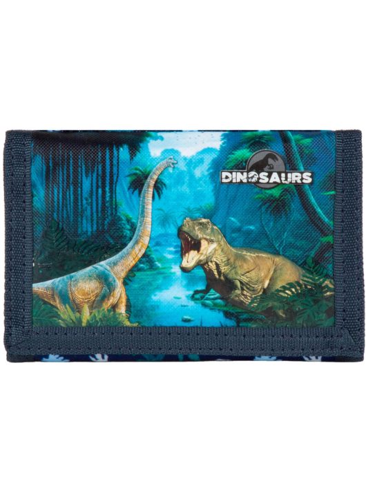 Dinoszaurusz pénztárca, 12x8cm, DN19, kék-zöld