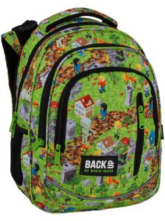   Minecraft mintás hátizsák, iskolatáska, 3 rekeszes, 39x27x20cm, BackUp, 2025, R61