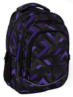   Lányos hátizsák, 3 rekeszes, 42x30x20cm, BackUp, 2025, X47, fekete-lila