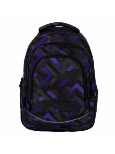   Lányos hátizsák, 3 rekeszes, 42x30x20cm, BackUp, 2025, X47, fekete-lila