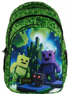   Minecraft mintás 3 az 1-ben hátizsák, iskolatáska, 42x32x22cm, Derform BackUp