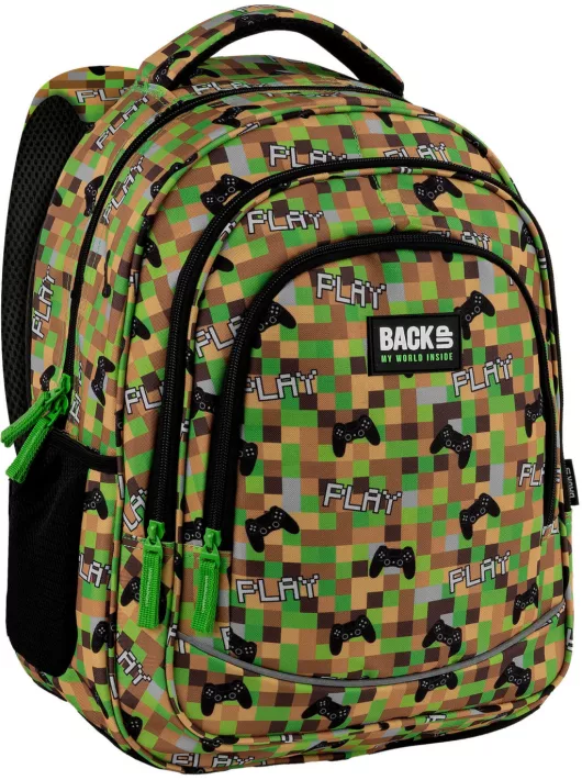 Minecraft mintás hátizsák, 3 rekeszes, 42x30x20cm, BackUp, 2026, X81, Play