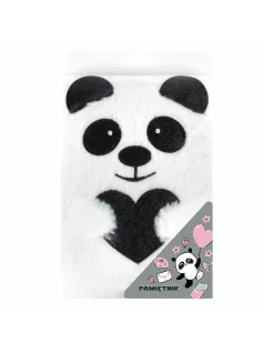 Pandamacis napló kulccsal, plüss, 15x22cm, Kidea