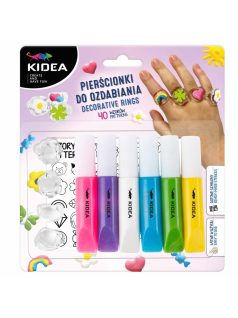   Gyűrűkészítő készlet (4 db gyűrű, 40 minta, 3D zselé), Kidea