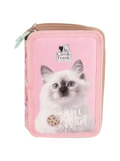   Cleo and Frank tolltartó, 3 emeletes, töltött, CF45, cicás, fehér cica