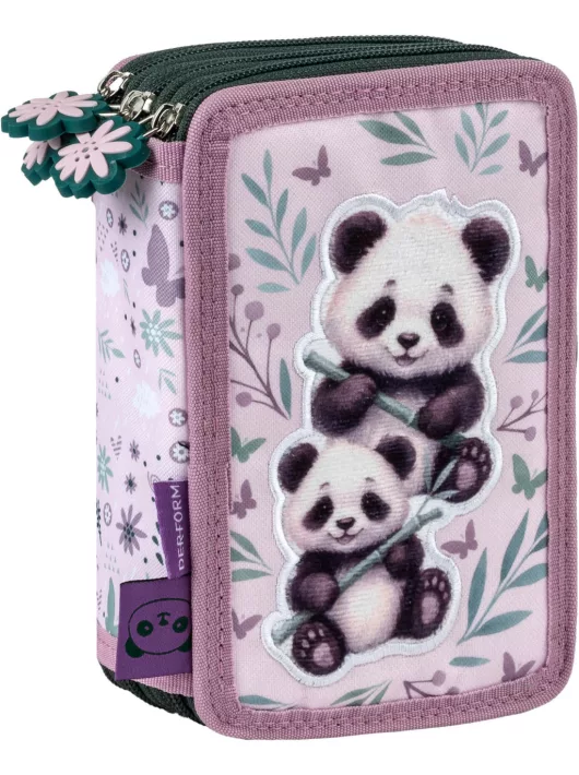 Pandás tolltartó, 3 emeletes, töltött, PA11, két panda