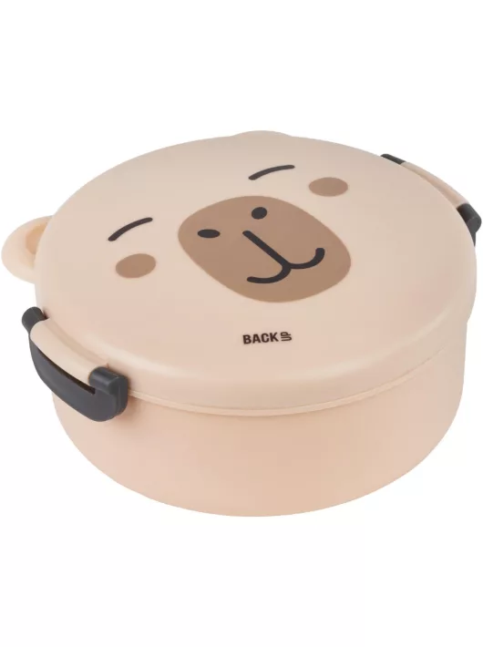 Kapibara uzsonnás doboz, rekeszes, kerek, 0,95l
