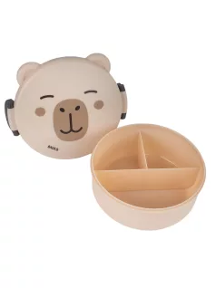 Kapibara uzsonnás doboz, rekeszes, kerek, 0,95l