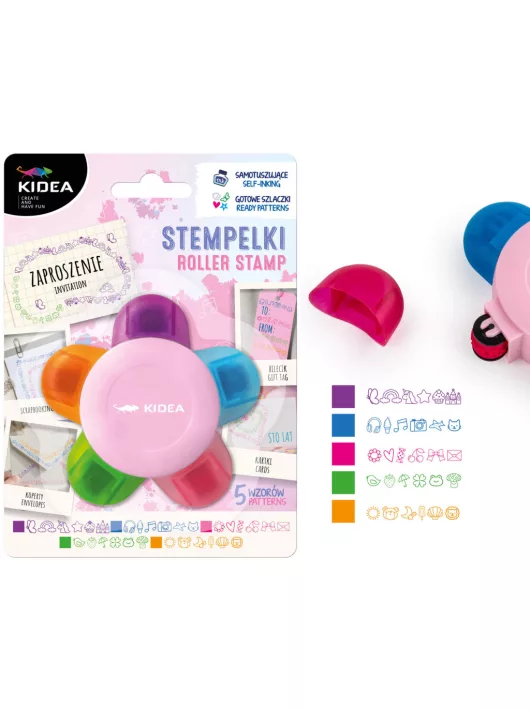 Nyomda szett, rolleres, virág formájú, 5 db rollerrel, Kidea