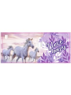 Lovas persely, kerek, KO25, lila-fehér