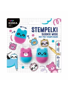   Nyomda szett, 2 db-os, állatos (mackók), kék-rózsaszín, Kidea