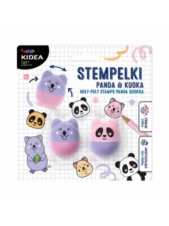   Nyomda szett, 2 db-os, állatos (panda és quokka), lila-rózsaszín, Kidea