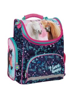   Lovas ergonómikus iskolatáska 37x27x16cm, KO23, rózsaszín-kék