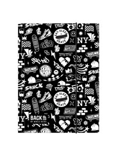 Skate gumis mappa A/4, BackUp A57, 2025, fekete-fehér